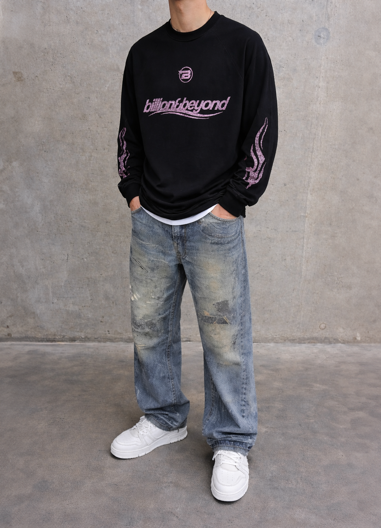 Wave Longsleeve Black Pink