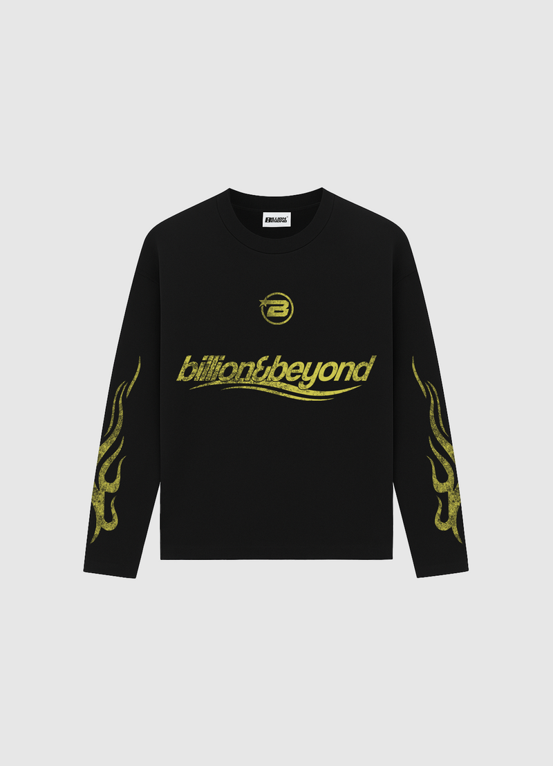 Wave Longsleeve Black Yellow