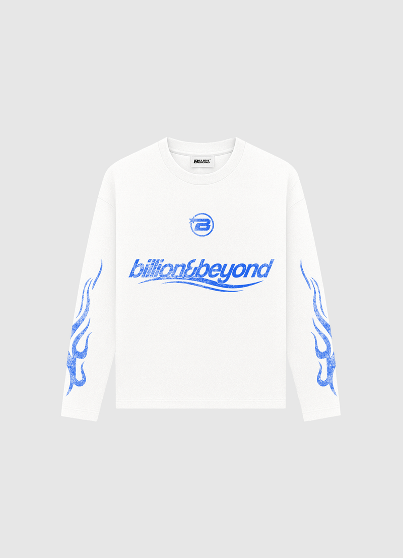 Wave Longsleeve White Blue