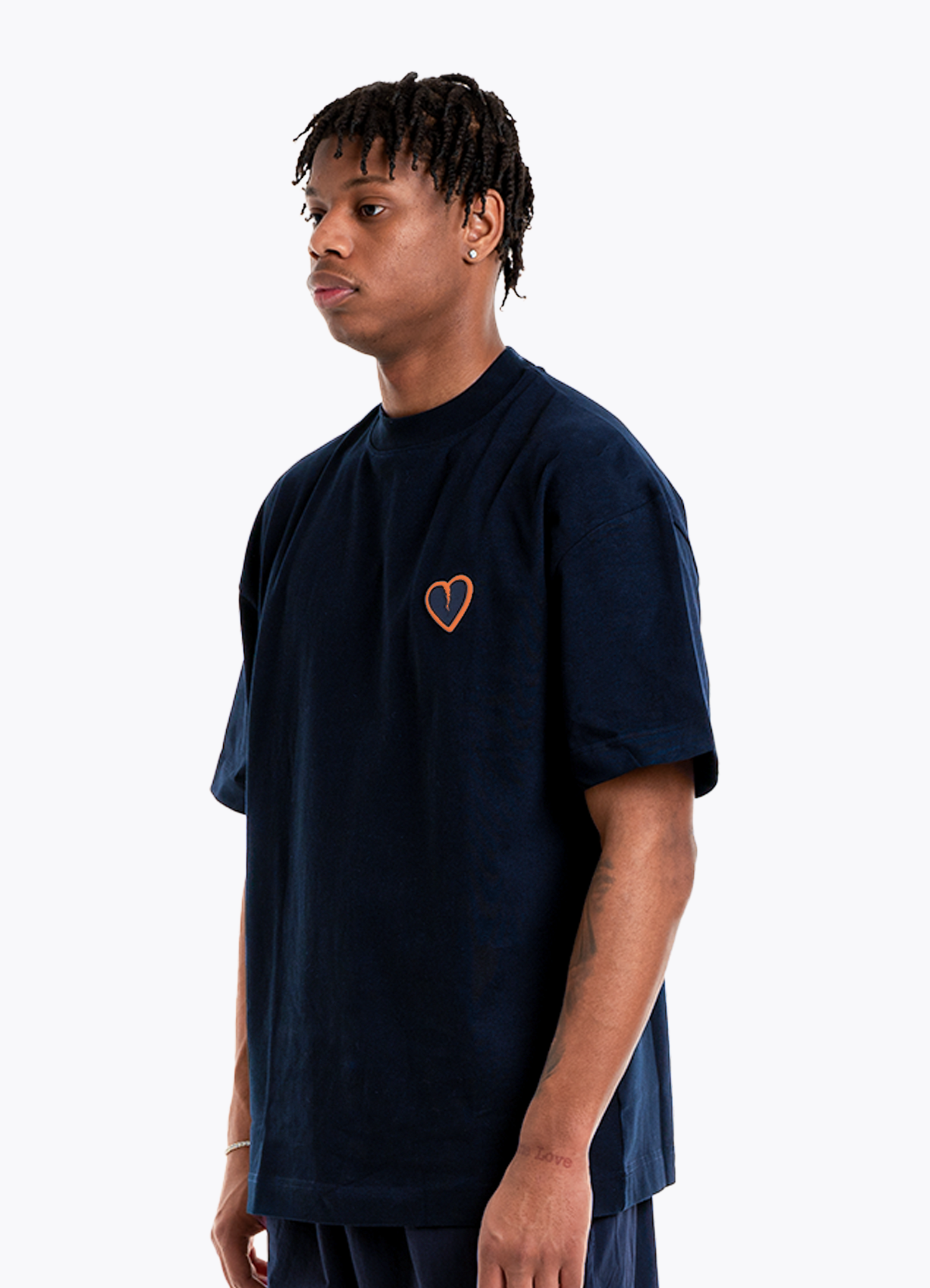 BASIC TEE MARINE/ORANGE