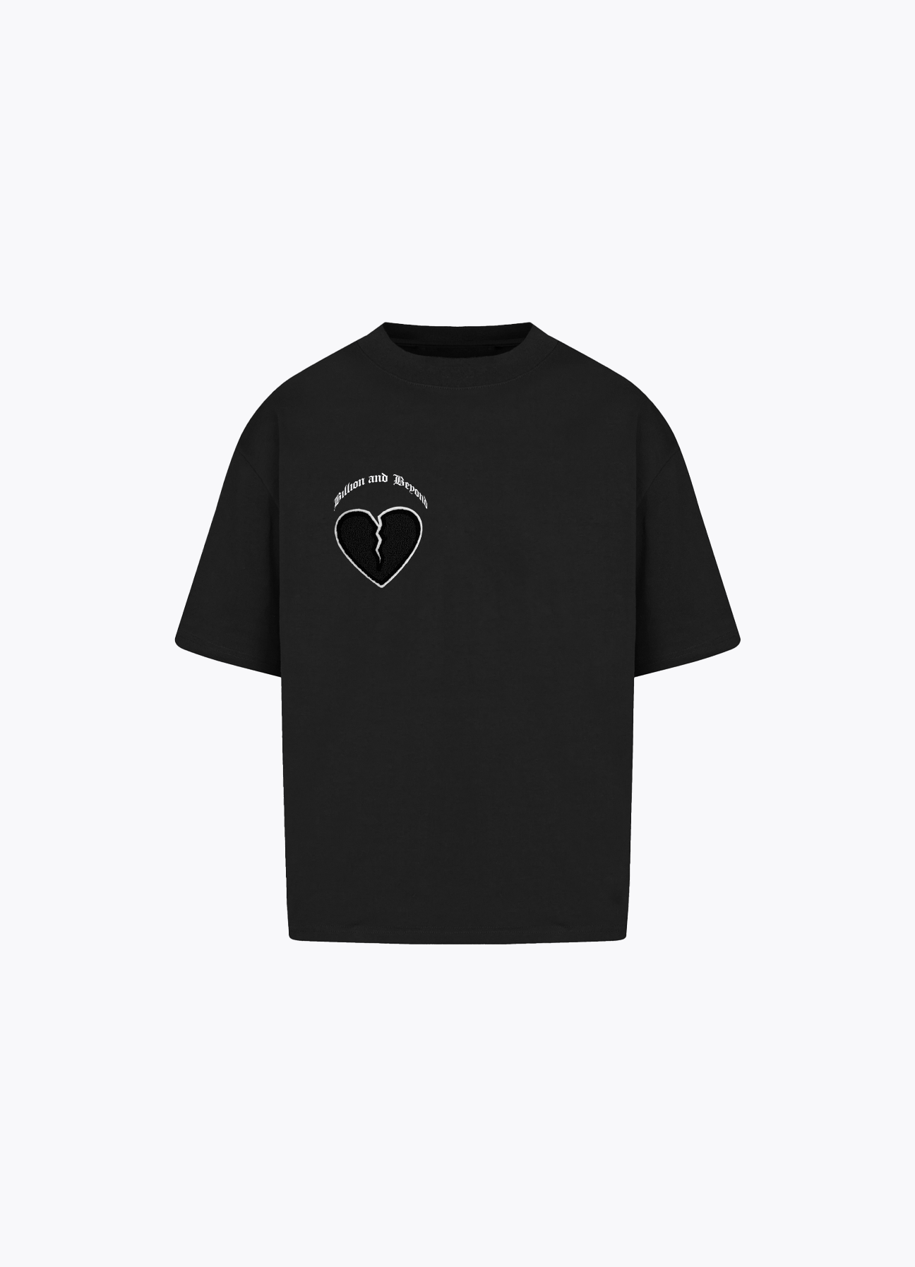 CRACK HEART TEE - DOUBLE BLACK