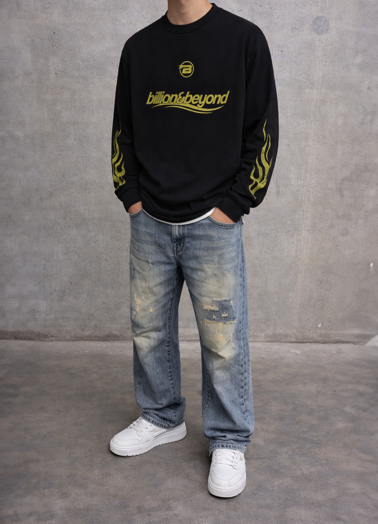 Wave Longsleeve Black Yellow